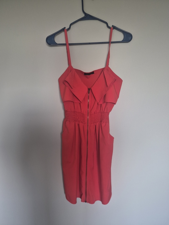 Dresses & Skirts - Red Spaghetti Strap Zipper Dress